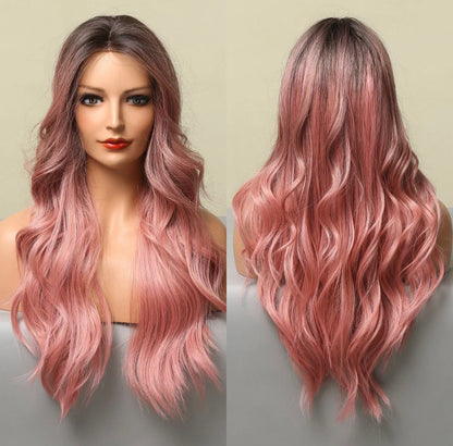 Ombre Pink Middle Part Lace Wig