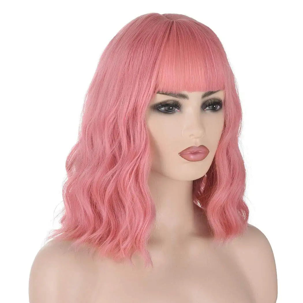 Pastel Pink Wig,Pink Wig With Bangs,Rose Pastel Pink Wig,Rose Gold Pink Wigs,Long Hair Wig,Pink Cosplay Wig,Pink Long Wigs Wig Bangs