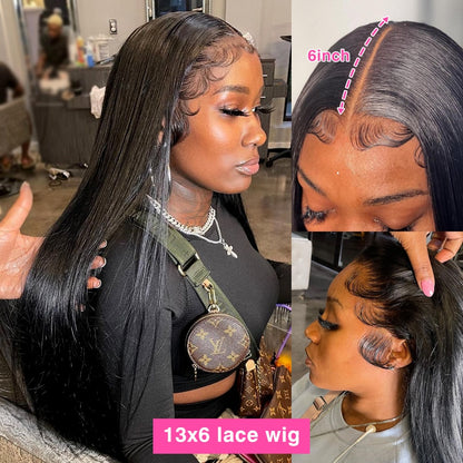 Long Straight 360 Hd Lace Front Human Hair Wigs Pre Plucked With Baby Hair
