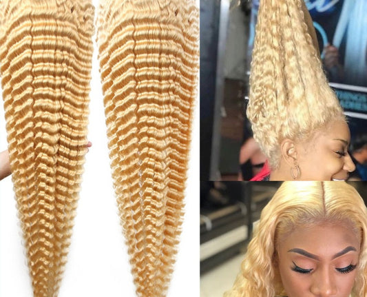 613 Honey Blonde Deep Wave Wig HD Lace Frontal Human Hair Wigs