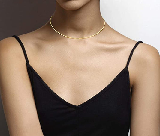 18K gold over sterling silver Omega necklace,SIGNATURE ITALIAN OMEGA
