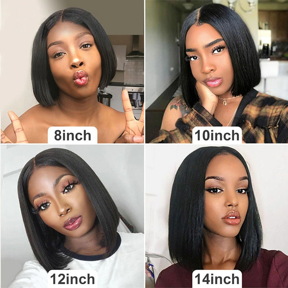 Brazilian Human Hair Straight Bob T Part Lace Wigs|Short Hairstyles Hair Wigs 