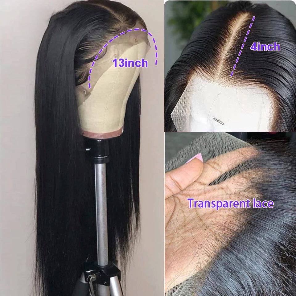 Brazilian Human Hair 13X4 Lace Frontal Wig Straight Lace Closure Wig 4X4 Lace Wig