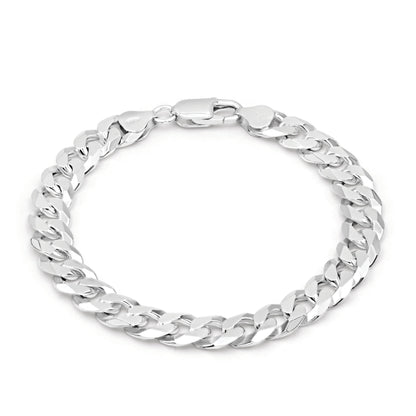 9mm 925 Sterling Silver Cuban Curb Link Chain Bracelet 8 inch