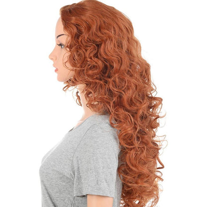 DRAGQUEEN-WOMEN Long Curly Wavy Full Head Fox Red Wigs