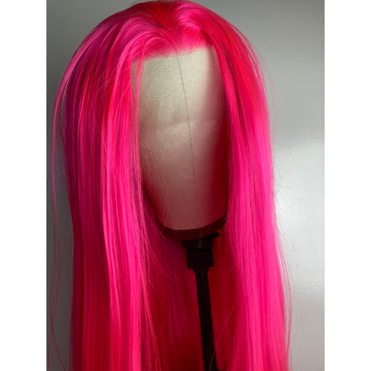 Pink Wig,Hot Pink Hair Wigs,Dark Pink Wigs,Lace Front Wigs