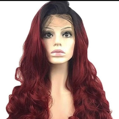 Long Curly Ombre Wine Red Lace Front Wigs|Trending Hair Styles