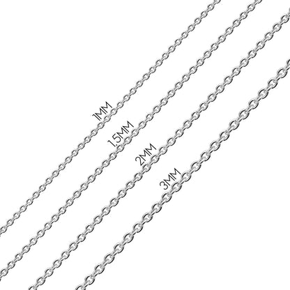 3MM Vintage Bali Jewelry Solid 925 Sterling Silver Necklaces For Men Women Teens 