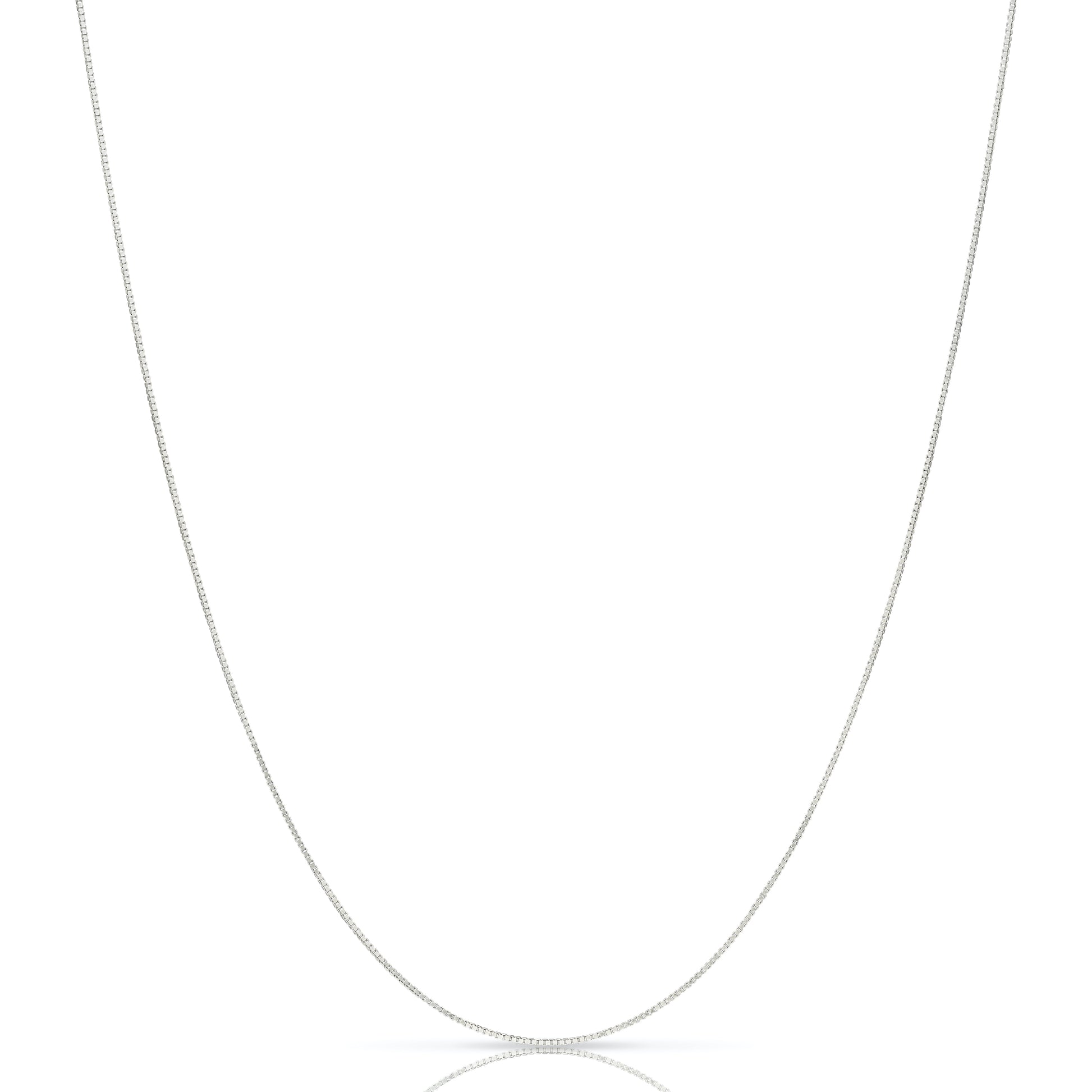 Sterling Silver Box Chain Necklace 1MM-3MM, Solid 925 Italy