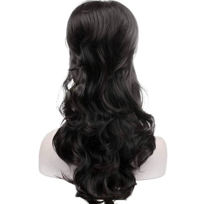 60’s Black Long Curly Wavy Beehive Wigs DragQueen-Women