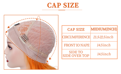 Long Wavy Orange Headband Wig