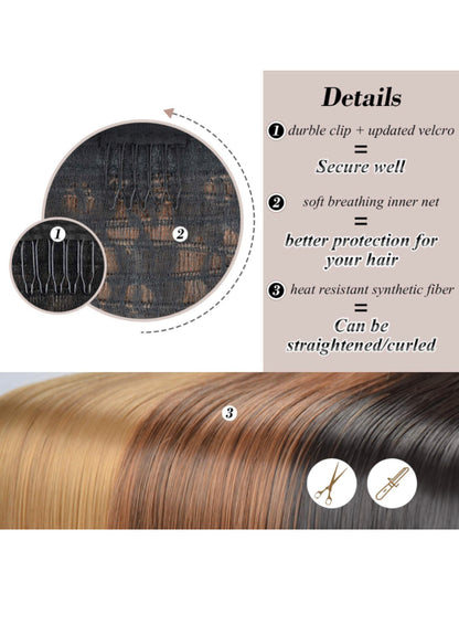 30 inch Ponytail Extension Long Straight Wrap Around Clip in