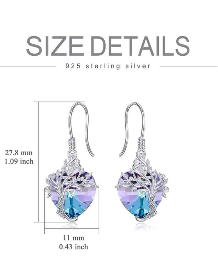 14k White Gold Tree of Life Earring