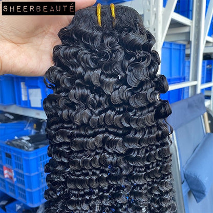 3B 3C Afro Kinky Curly Clip In Hair Extensions Human Hair Full Head Sets