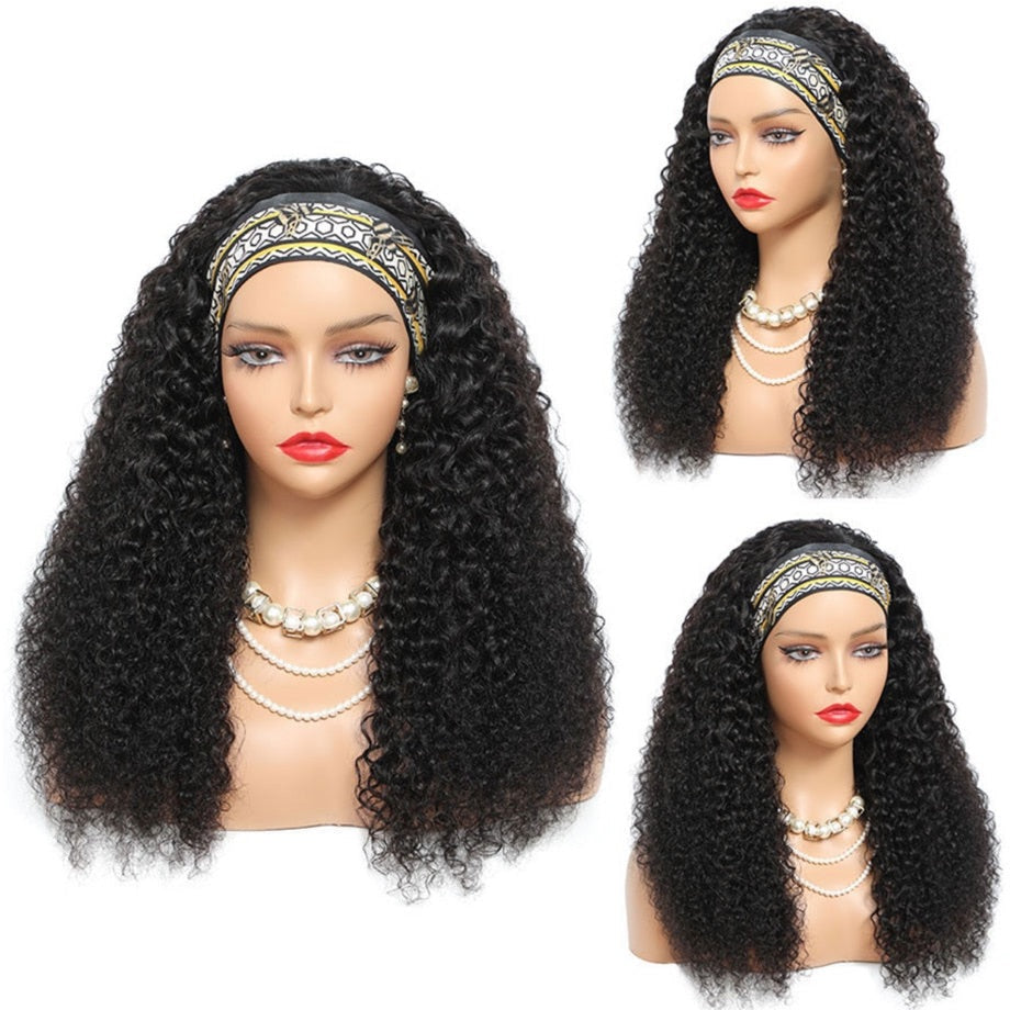 Mongolian Kinky Curly Headband Wig