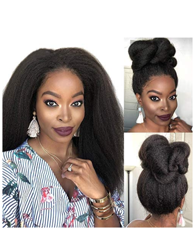 Italian  Kinky Straight Yaki Lace Human Hair Wigs