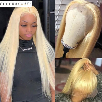 42inch Long Straight 613 13x4 Lace Front Human Hair Wigs