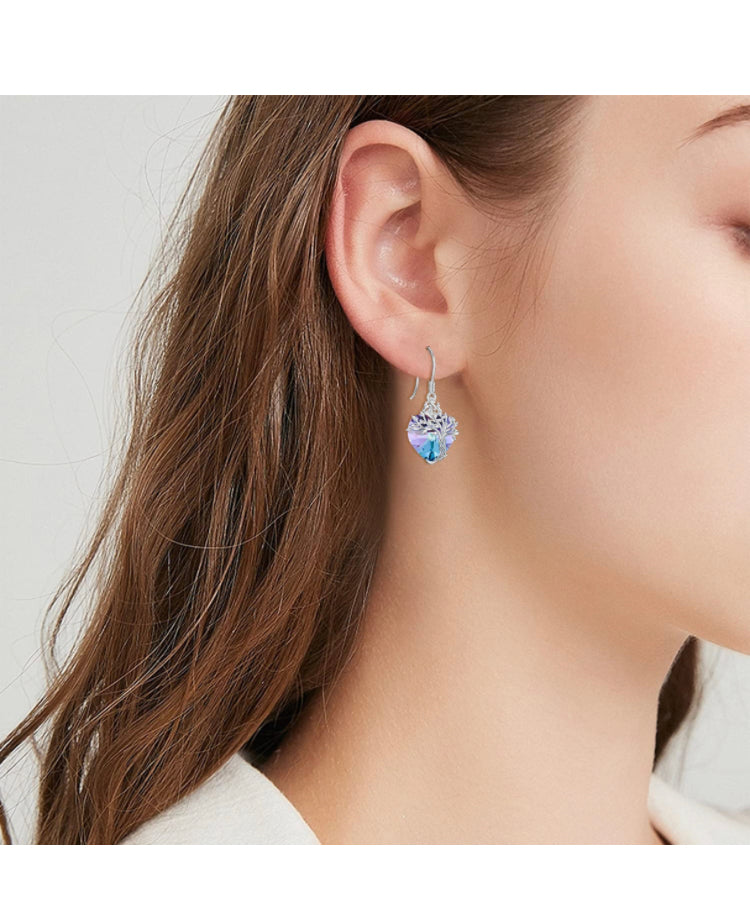 14k White Gold Tree of Life Earring