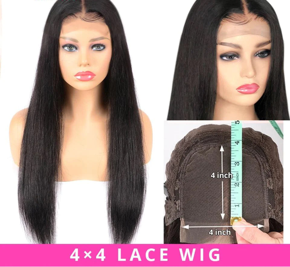 Brazilian Human Hair 13X4 Lace Frontal Wig Straight Lace Closure Wig 4X4 Lace Wig
