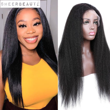 13x4 Kinky Straight HD Lace Frontal Human Hair Wig