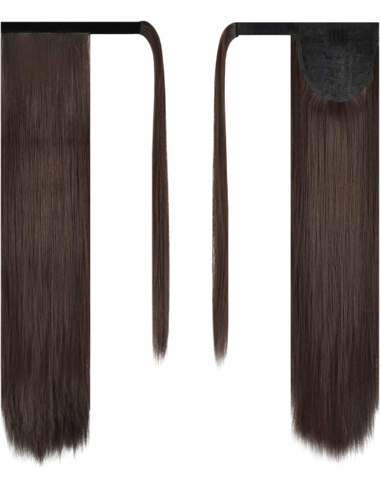 30 inch Ponytail Extension Long Straight Wrap Around Clip in