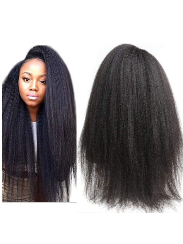 Italian  Kinky Straight Yaki Lace Human Hair Wigs