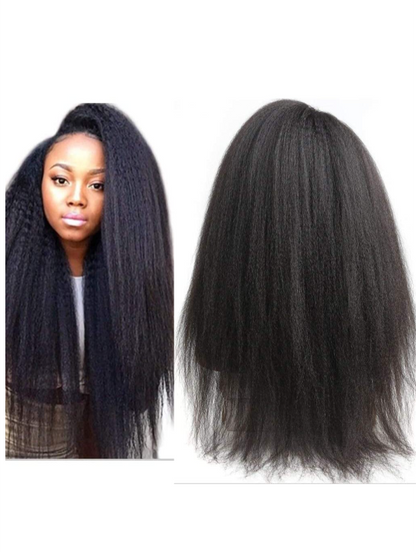 Italian  Kinky Straight Yaki Lace Human Hair Wigs