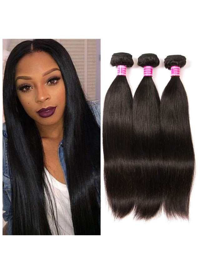 Straight Brazilian Human Hair Weave Bundles
