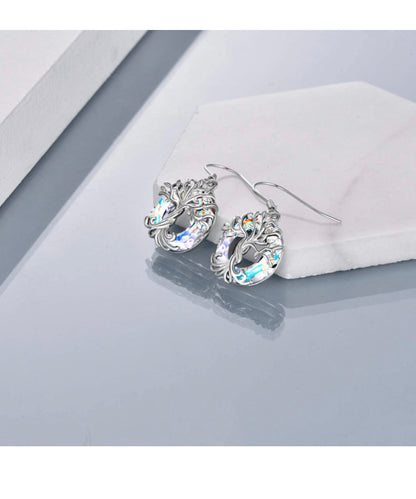 925 Sterling Silver Tree of Life Drop Earrings