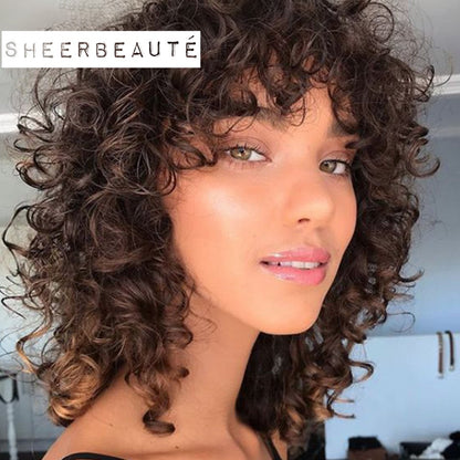 Jerry Curl Short Bob Ombre Colored Human Hair Wigs