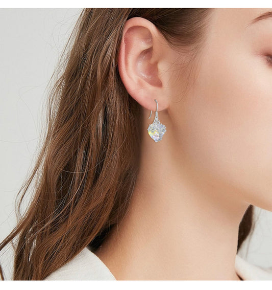 Tree Crystal 925 Sterling Silver Drop Earrings