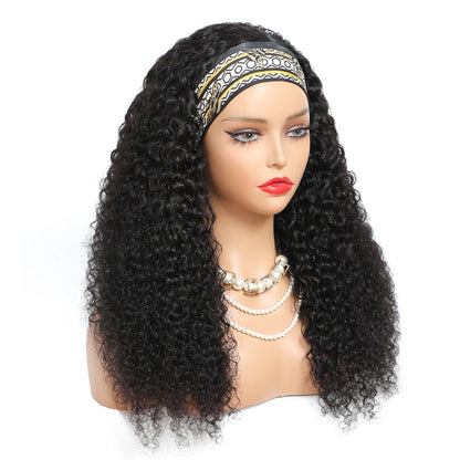 Mongolian Kinky Curly Headband Wig