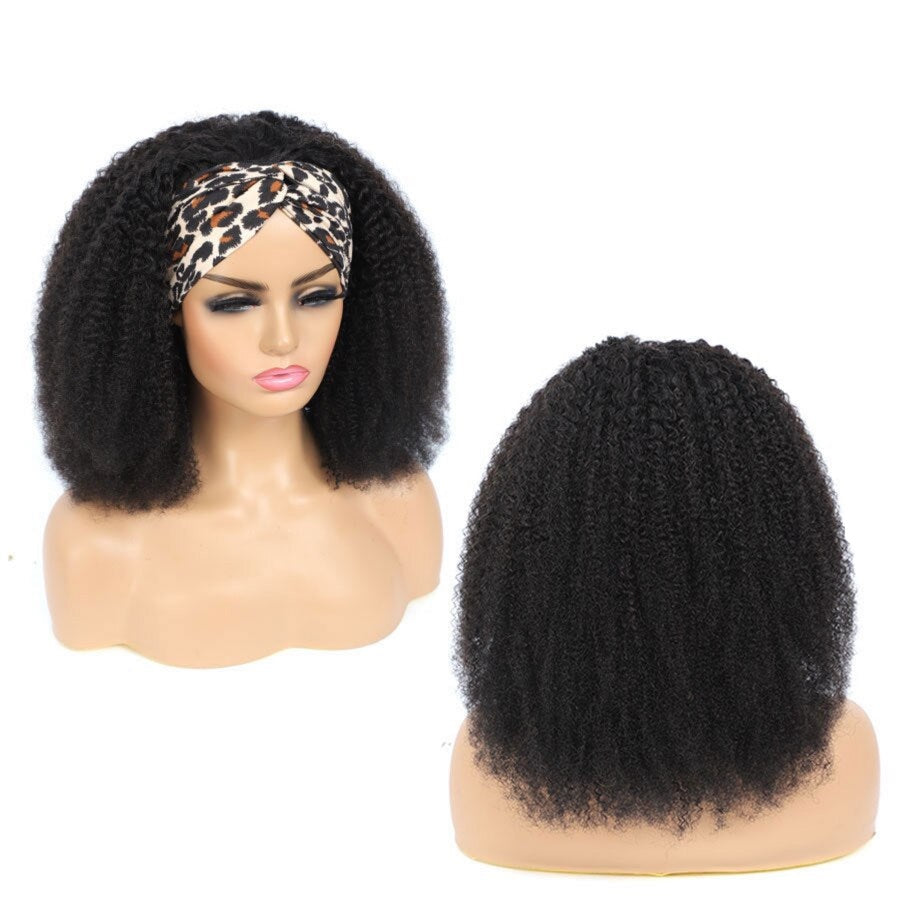 Mongolian Kinky Curly Headband Wig