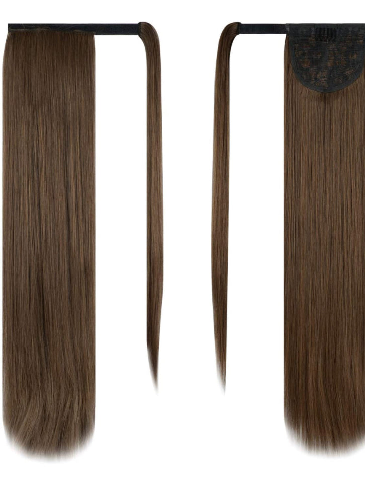 30 inch Ponytail Extension Long Straight Wrap Around Clip in