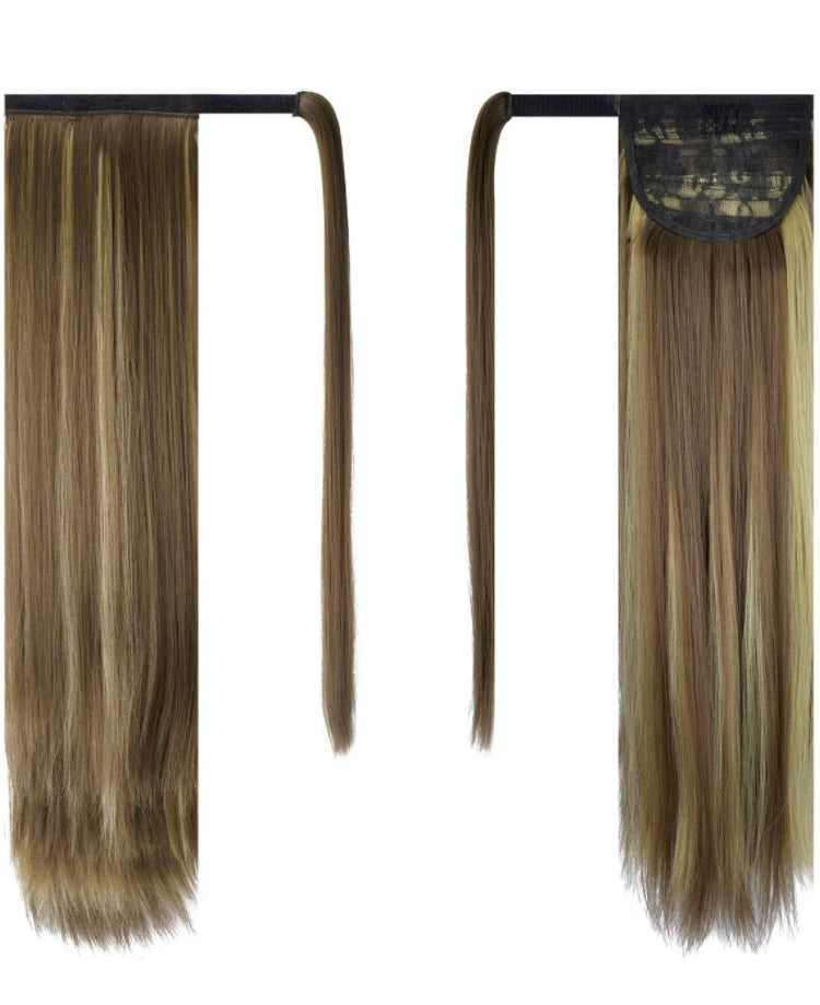 30 inch Ponytail Extension Long Straight Wrap Around Clip in