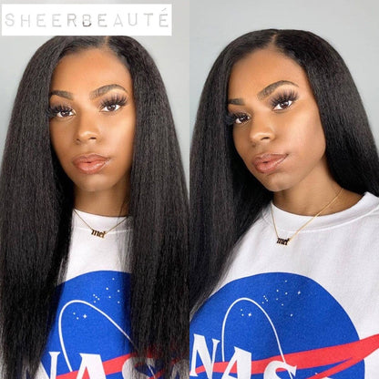13x4 Kinky Straight HD Lace Frontal Human Hair Wig