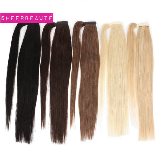Straight Brazilian Human Hair Ponytail Clip In Extensions