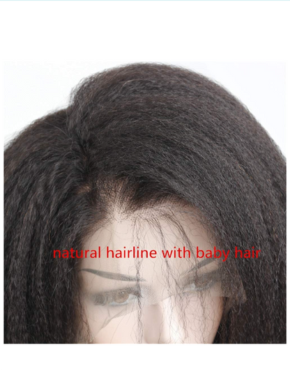 Italian  Kinky Straight Yaki Lace Human Hair Wigs