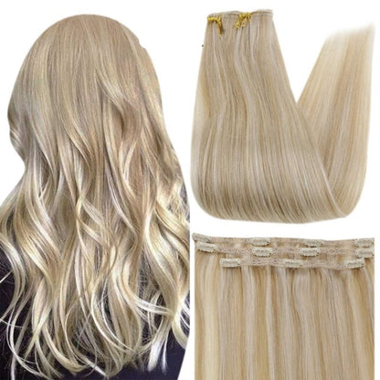Ombre Color Human Hair Extensions 50 Grams Clip In Hair