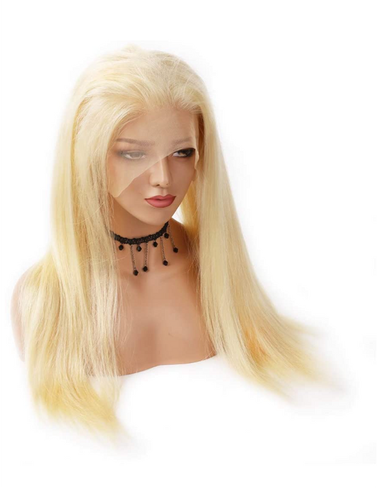 Long Straight 613 Blonde-Peruvian Human Hair Lace Front Hair Wigs