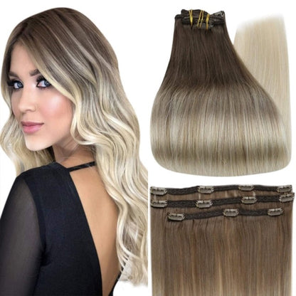 Ombre Color Human Hair Extensions 50 Grams Clip In Hair