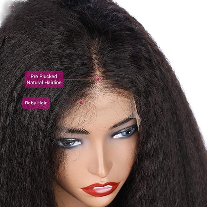 Brazilian Yaki Kinky Straight Human Hair Wig