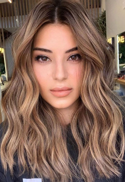 Brown Hair With Highlights Lace Front Wig With Baby Hair