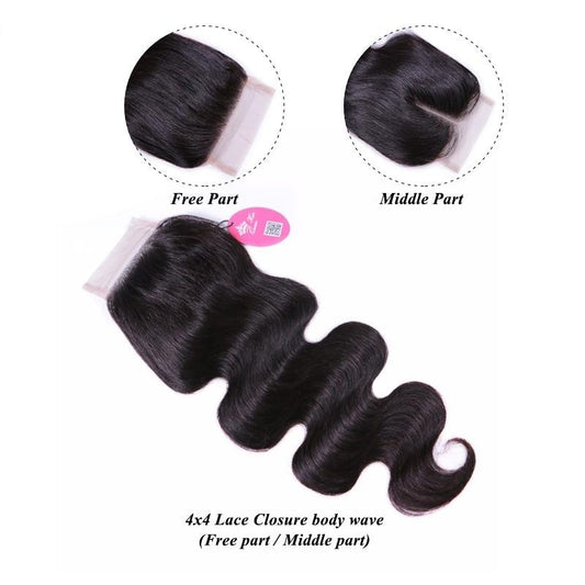 Brazilian  Weave Bundles Virgin Human Hair With Closure Body Wave Hair Extension