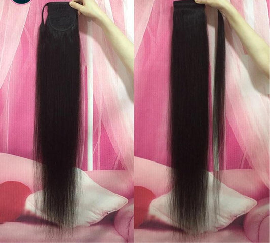 Straight Ponytail Brazilian Human Remy Hair |Long Ponytail Clip Ins 30 Inches