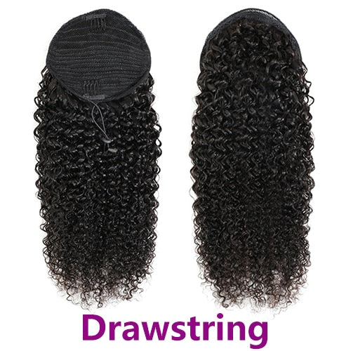 Kinky Curly Drawstring Ponytail Extensions Human Hair