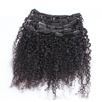 Afro Kinky Curly Clip In Brazilian Human Hair 3B 3C Extensions
