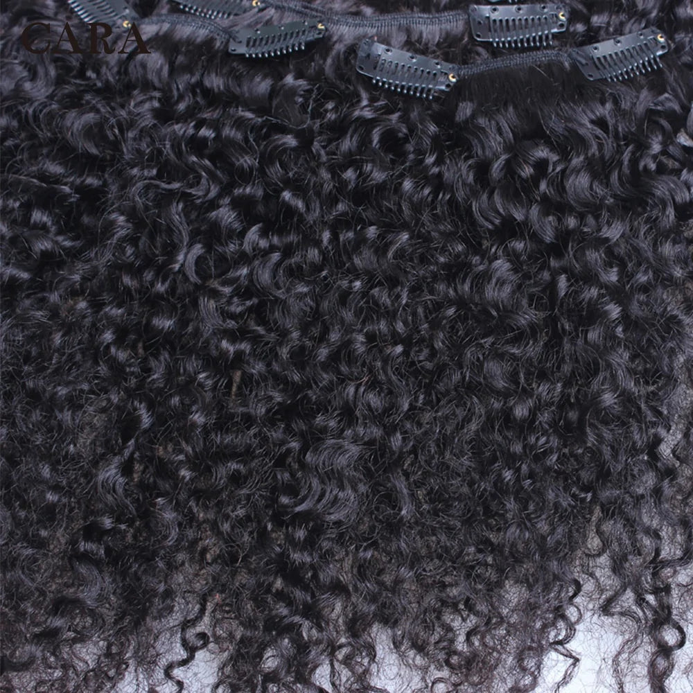 Afro Kinky Curly Clip In Brazilian Human Hair 3B 3C Extensions