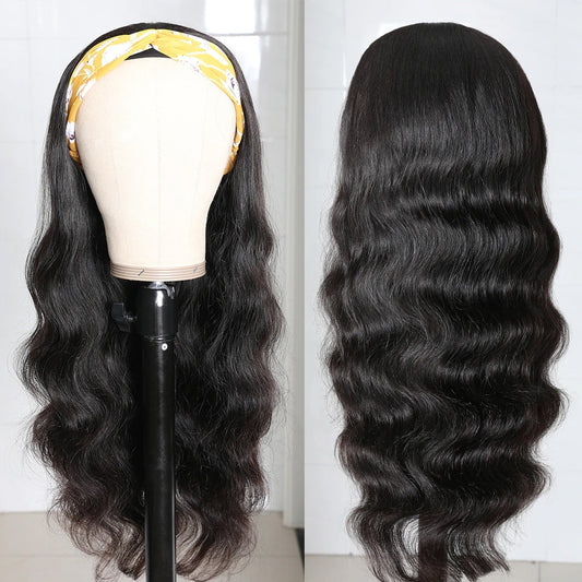 Body Wave Headband Human Hair Headband Wigs
