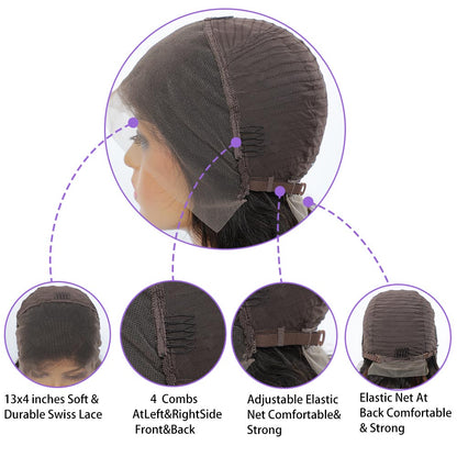 13x4 Long Straight Lace Frontal Human Hair Wig 4x4 Lace Wig
